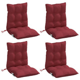 Coussins de chaise vidaxl 4 pcs bas dos oxford tissu vin rouge