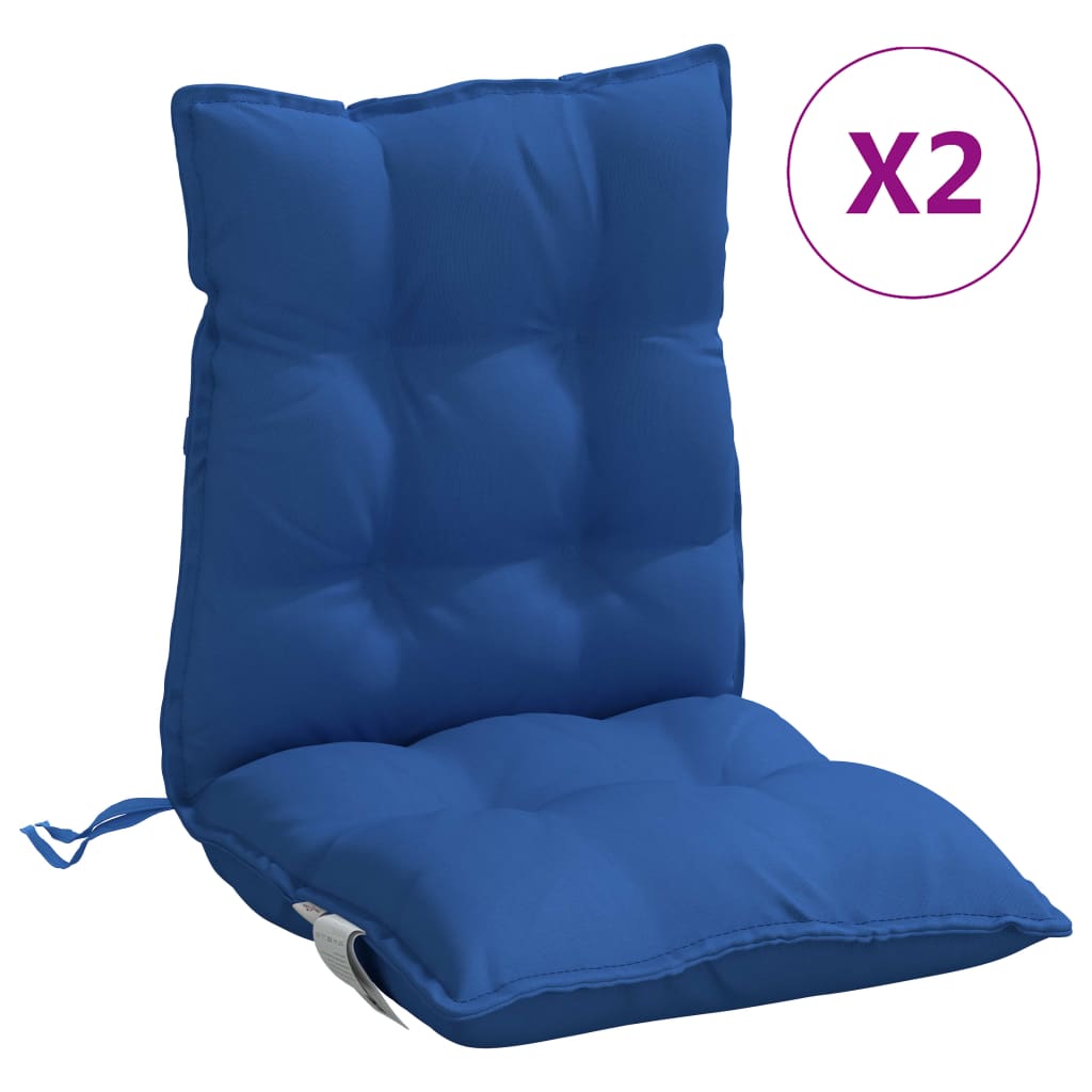 Cojines de silla de Vidaxl 2 pcs tela de oxford de espalda baja azul