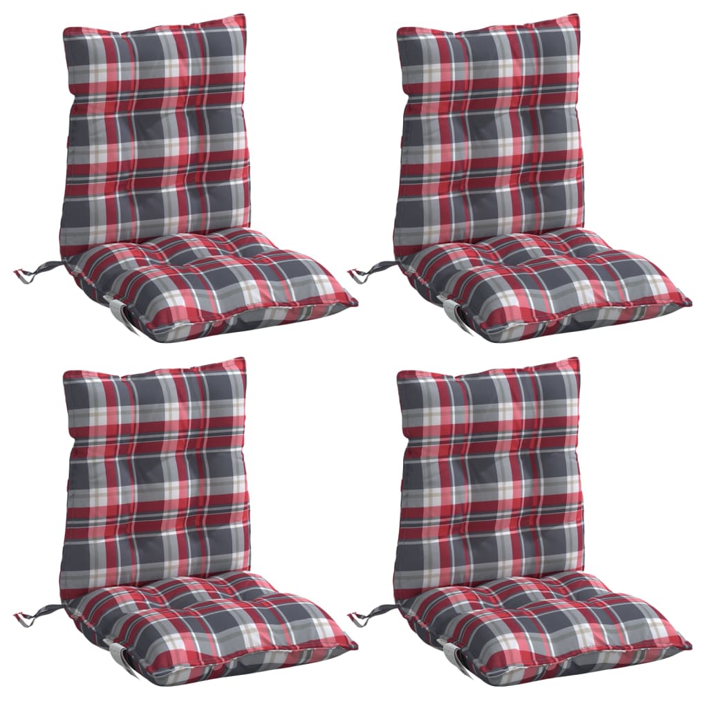 Vidaxl Chair cushions 4 st low back window pattern Oxford fabric red