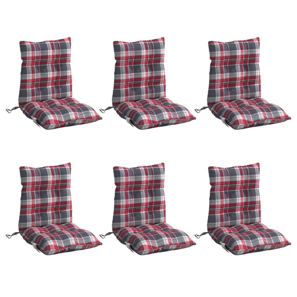 Vidaxl Chair cushions 6 pcs low back window pattern Oxford fabric red