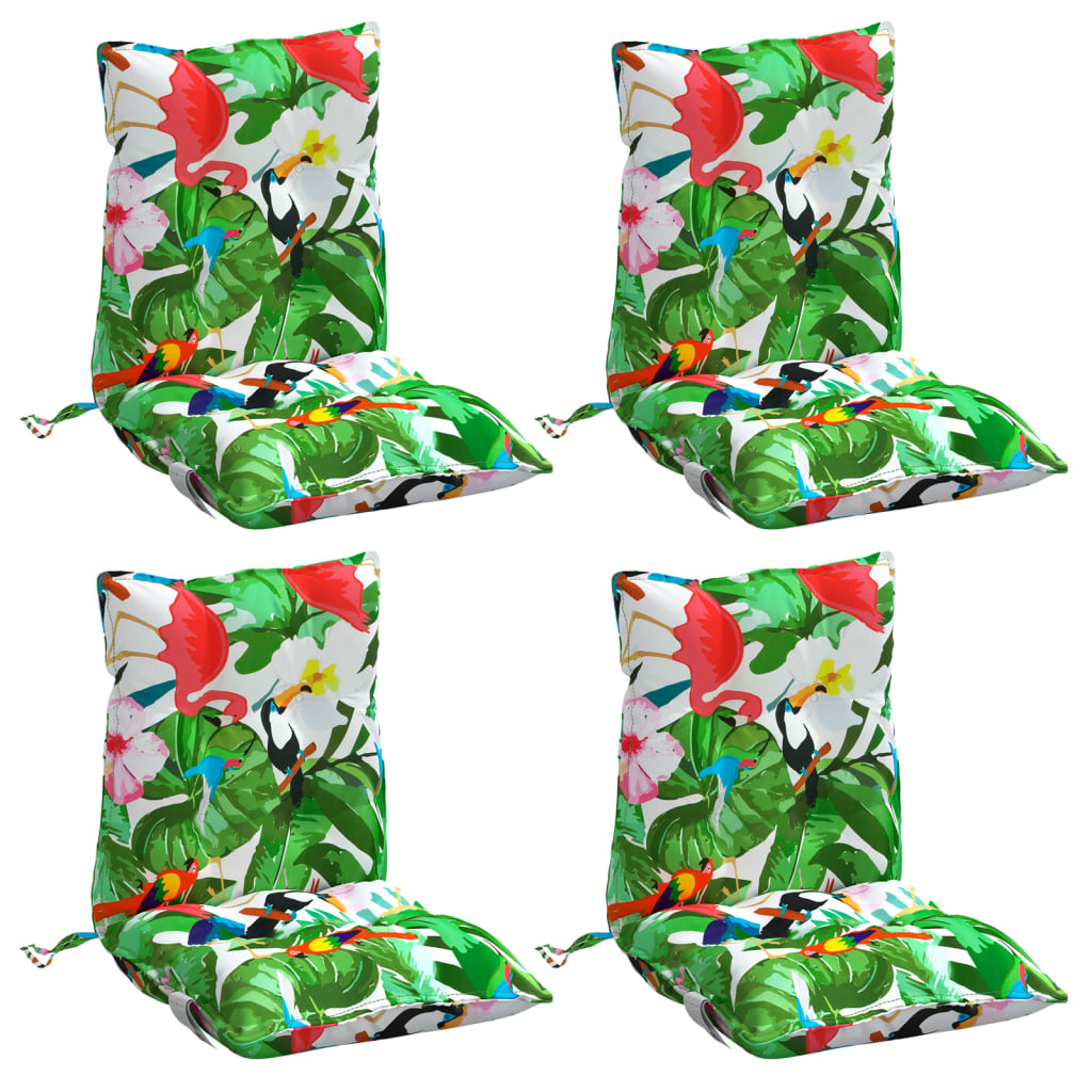 Vidaxl Chair cushions 4 pcs low back Oxford fabric multi -colored