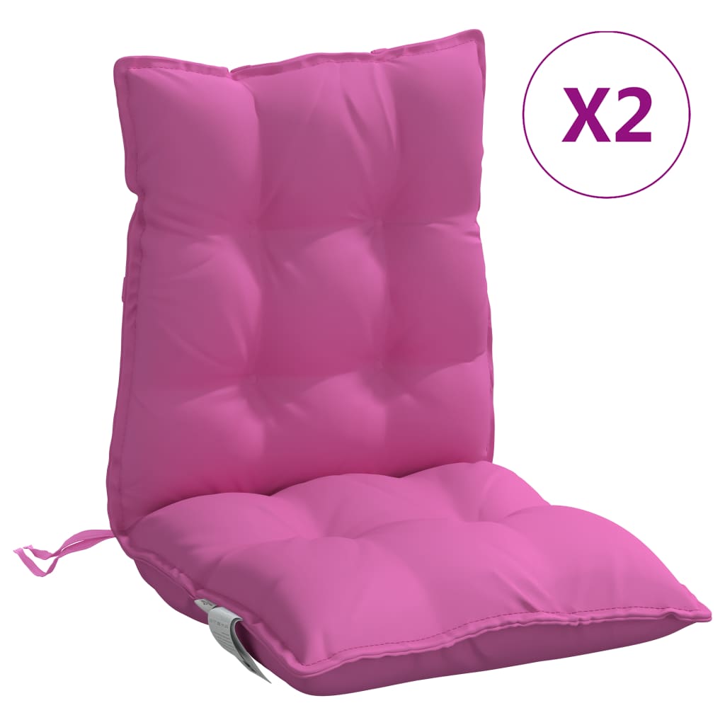 Coussins de chaise vidaxl 2 pcs bas du dos oxford tissu rose