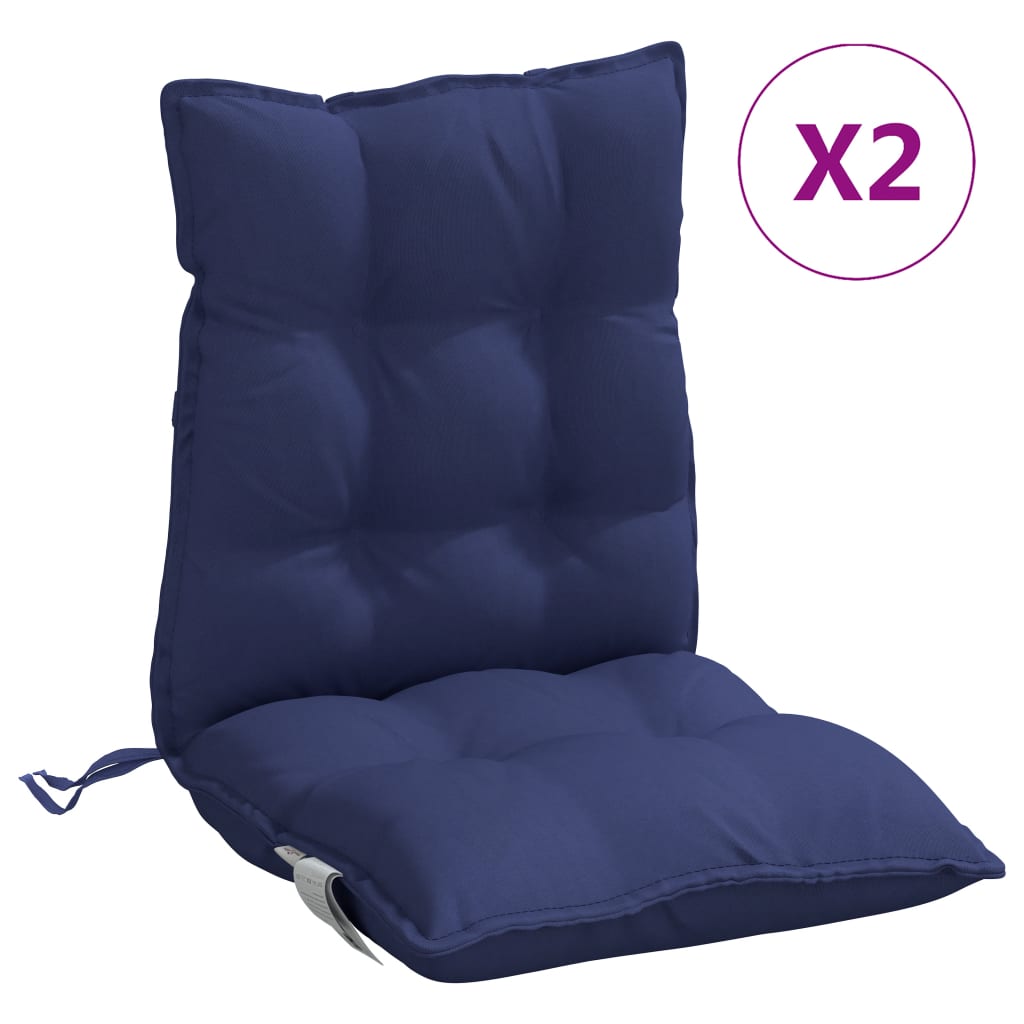 Cojines de silla de Vidaxl 2 pcs Back Back Oxford Fabric Marine Blue