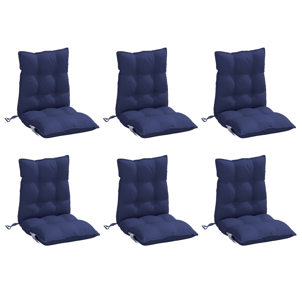 Coussins de chaise vidaxl 6 pcs bas dos oxford tissu marin bleu