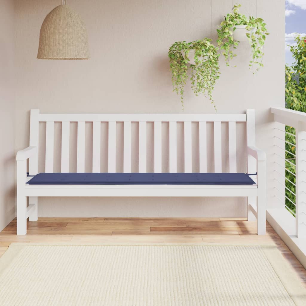 Vidaxl jardin banc coussin 200x50x3 cm oxford tissu marin bleu