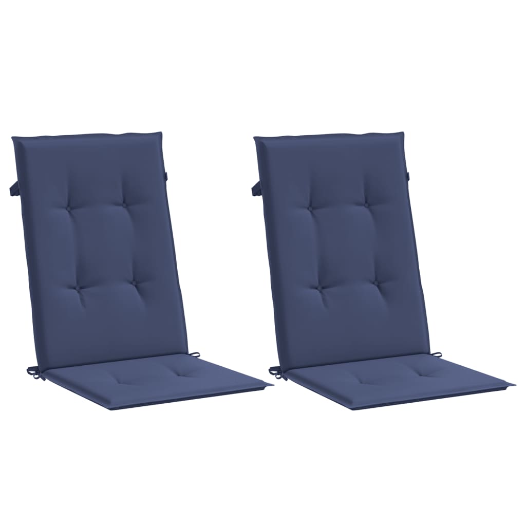 Cuscini da sedia Vidaxl 2 St tessuto posteriore alto blu navy