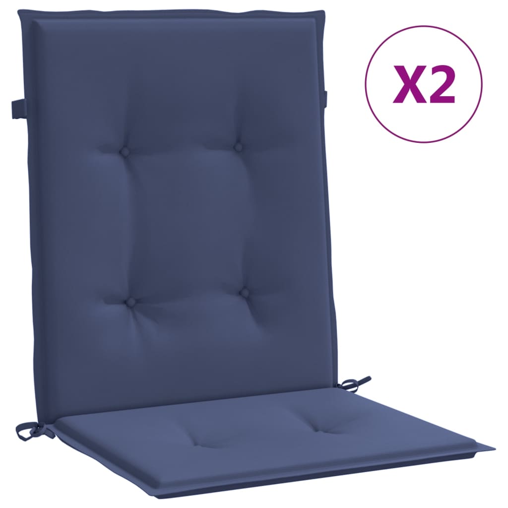 Vidaxl Stull Këssen 2 PCs niddereg Réck Stoff Navy Blo