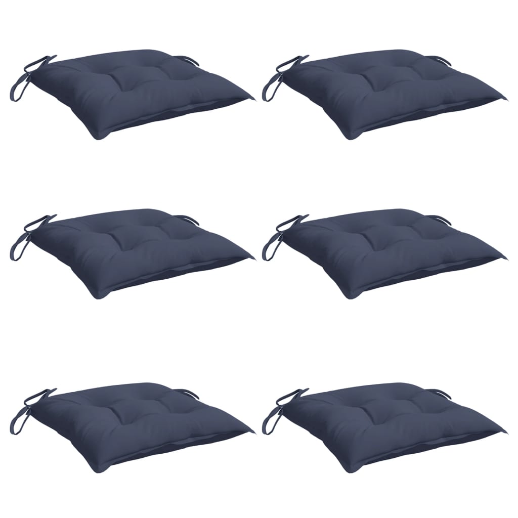 Vidaxl Stolpuder 6 PCS 40x40x7 cm Oxford Fabric Marine Blue