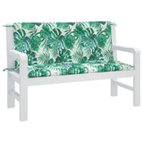 Vidaxl Garden bench cushions 2 pcs leaf pattern 120x50x7 cm Oxford fabric