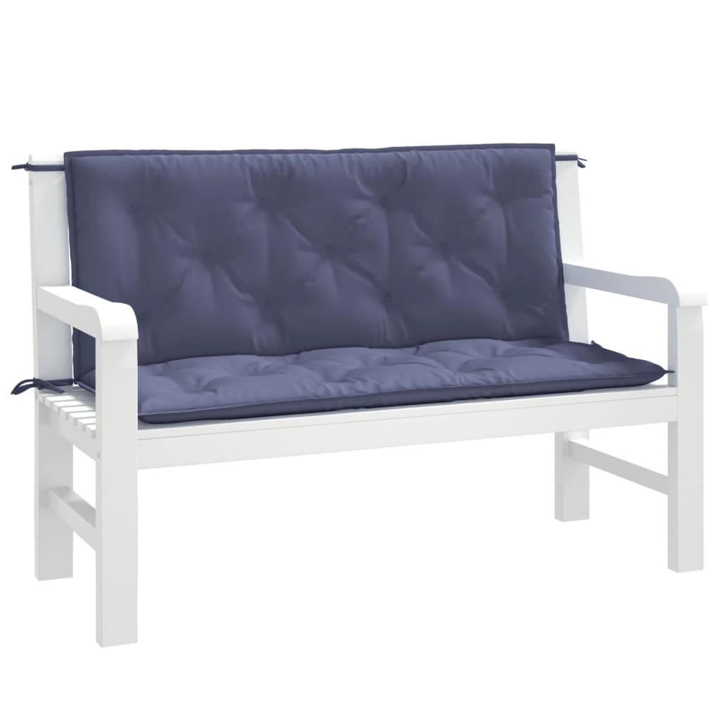 Vidaxl Garden Bench Poduszki 2 szt. 120x50x7 cm Oxford Matericle Blue