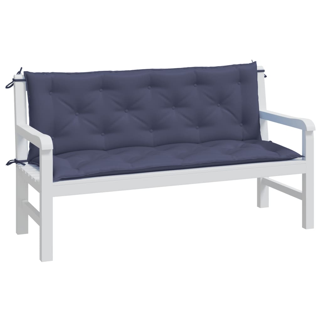 VIDAXL Garden Bench blazine 2 St 150x50x7 cm Oxford tkanina morska modra