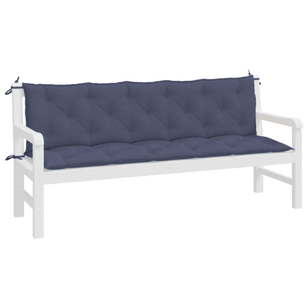 VIDAXL Garden Bench blazine 2 St 180x50x7 cm Oxford tkanina morska modra