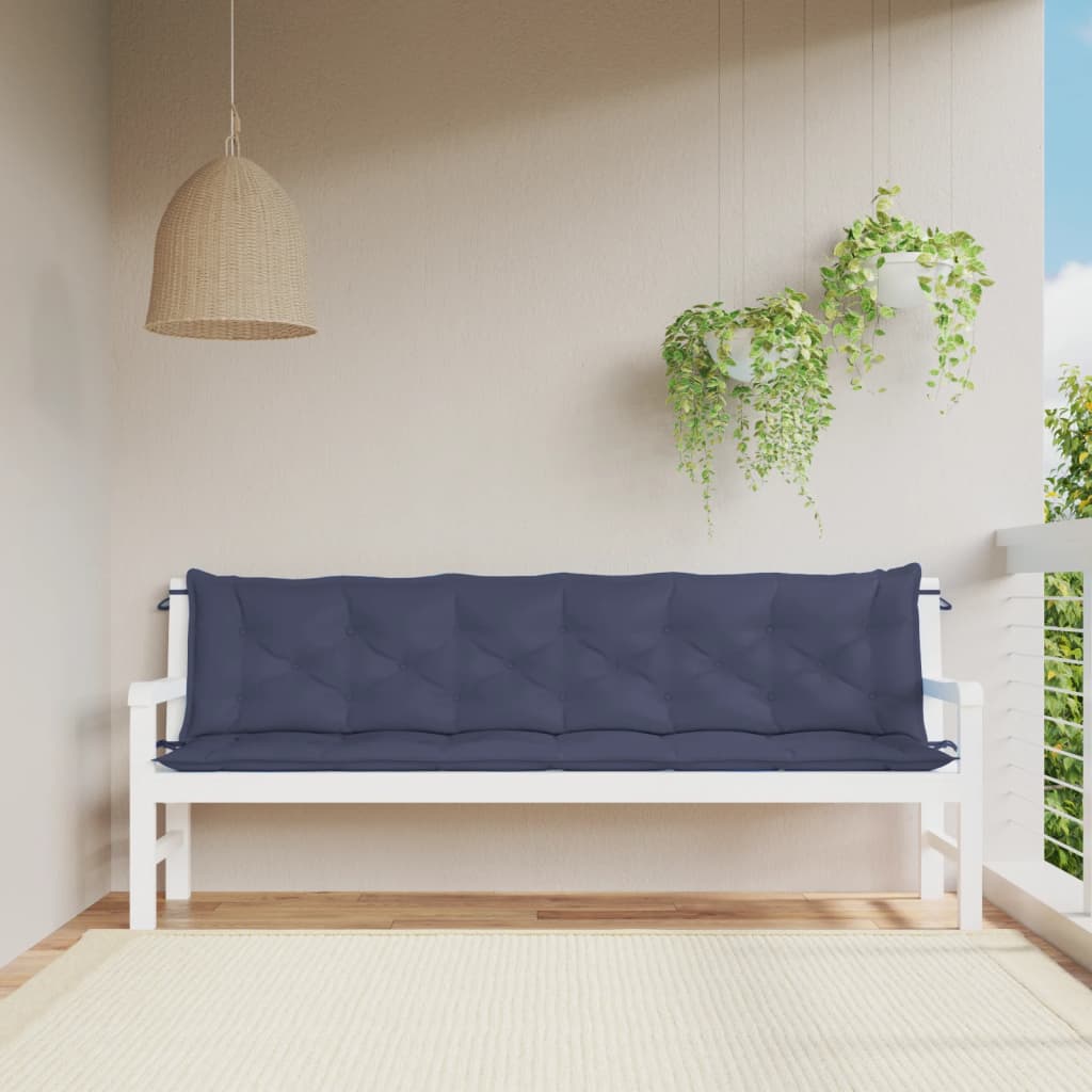 Vidaxl Garden Bench Cushions 2 ST 200x50x7 CM Oxford Fabric Blue azul