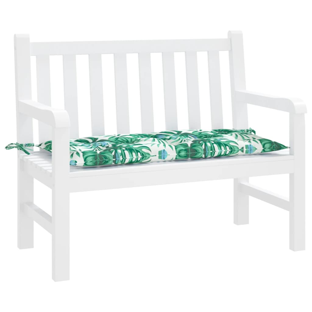 Vidaxl Garden Bench Poduszka 110x50x7 CM Oxford Tkanina Wzór liści