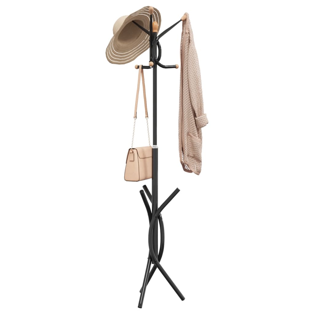 Vidaxl Coat Rack 176 cm pulverbelagd järnsvart