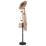 Vidaxl Coat Rack 177 cm pulverlakkert jern svart