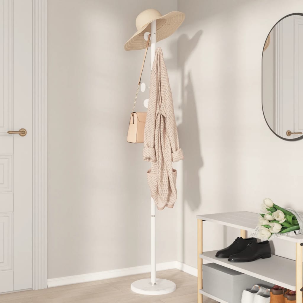 Vidaxl Coat Rack 176 cm prášek -potažené železné bílé