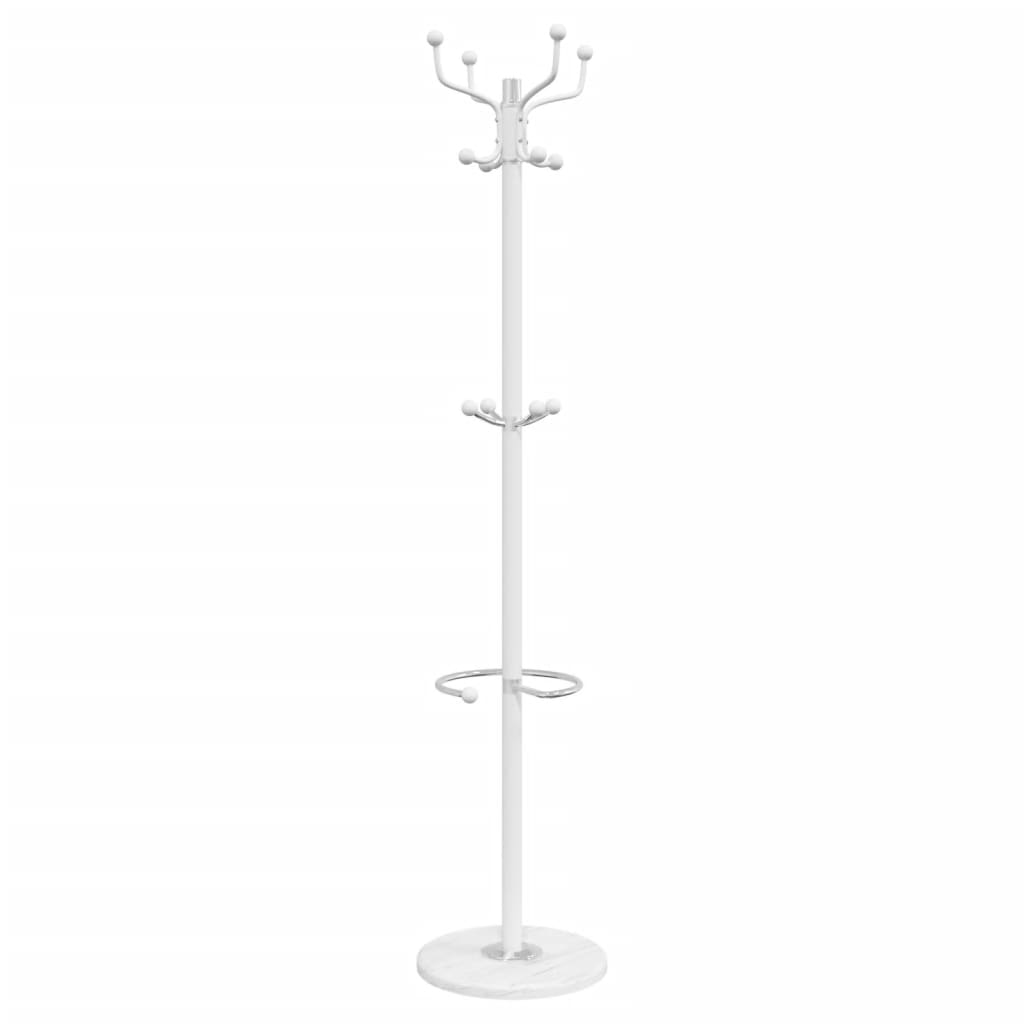 VidaXL coat rack with umbrella holder 180 cm powder -coated iron white