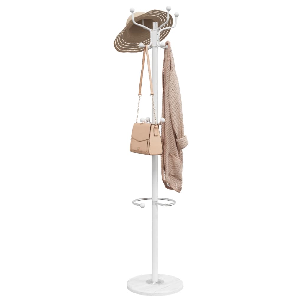 Vidaxl Coat Rack med paraplyholder 180 cm pulverlakkert jernhvit