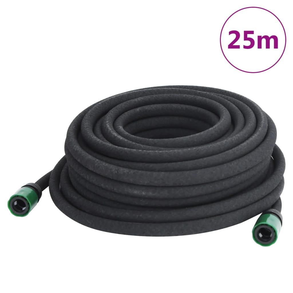 Vidaxl droppslang 0,6 '' 25 m gummisvart