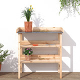 Tavolo vegetale Vidaxl con ripiani 78x38x82,5 cm Pineo solido