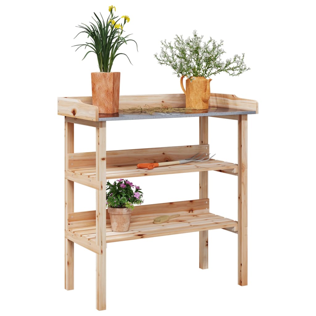 Table de la plante Vidaxl avec étagères 78x38x82,5 cm