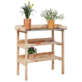 Tavolo vegetale Vidaxl con ripiani 78x38x82,5 cm Pineo solido