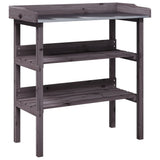 Table de la plante Vidaxl avec étagères 78x38x82,5 cm-bois gris