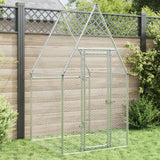 Vidaxl Chicken Coop 100x100x190 cm galvanizované ocelové stříbrné barvy