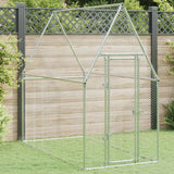 Vidaxl Chicken Coop 200x100x190 cm de acero galvanizado de color plateado