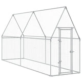 Vidaxl Poulet Coop 400x100x190 cm en acier galvanisé de couleur argentée