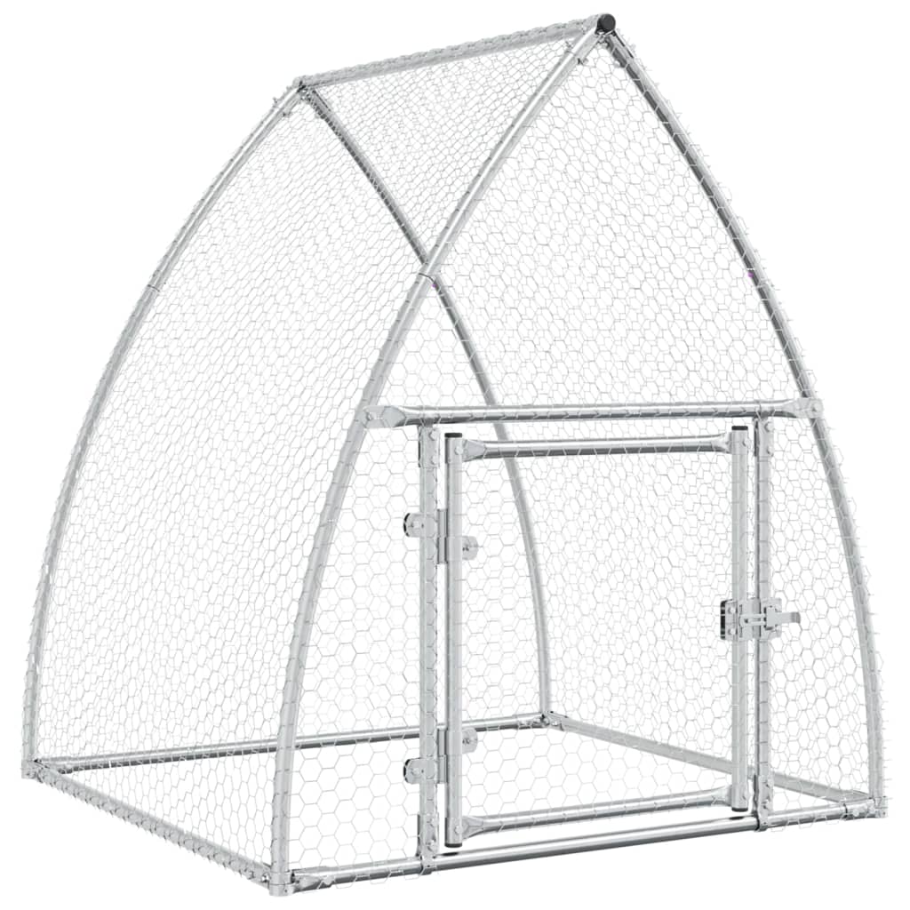 Vidaxl Chicken Coop 100x105x120 cm galvanisert stål sølvfarget