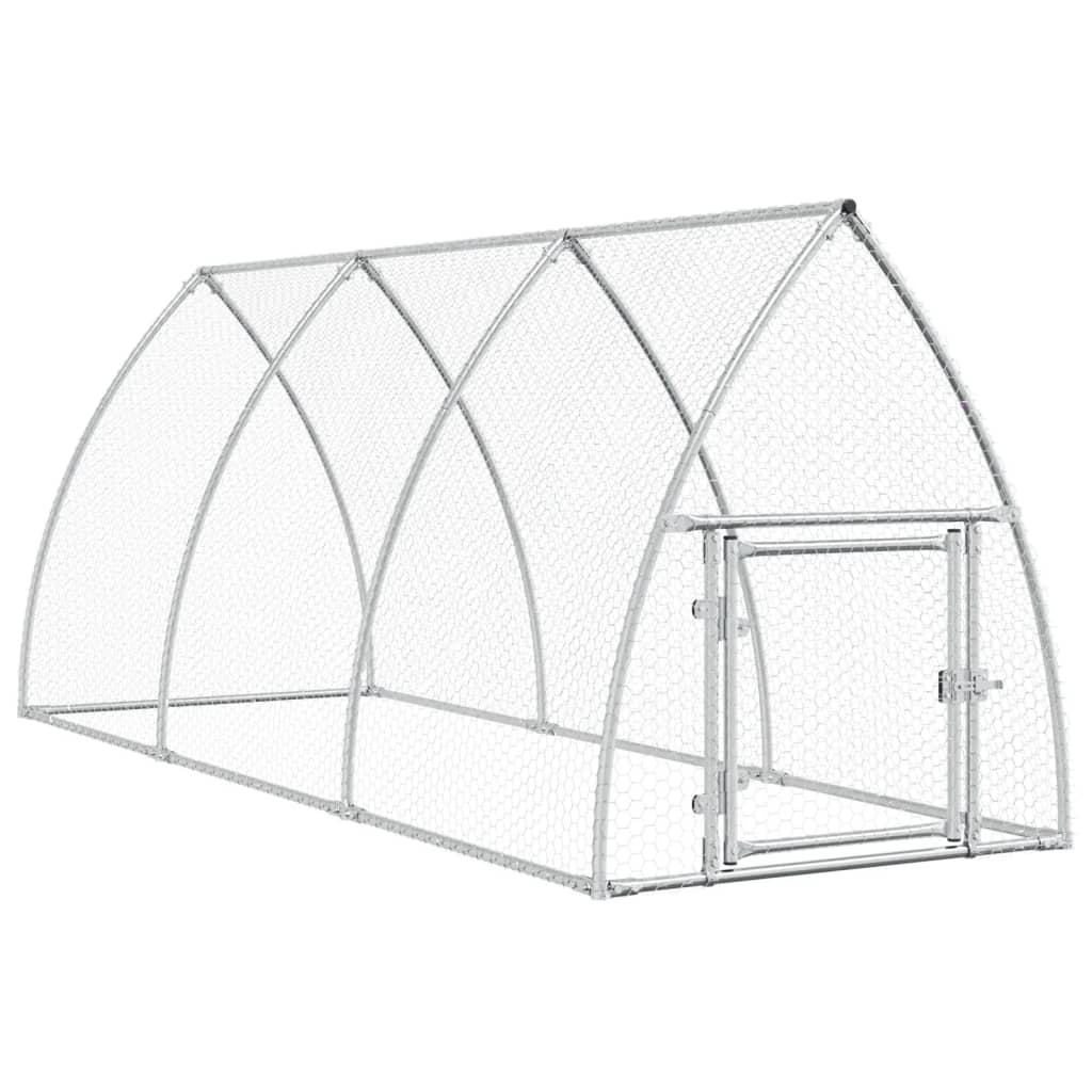 Vidaxl Chicken Coop 300x105x120 cm Galvaniserat stål silverfärgat