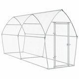 Vidaxl Chicken Coop 400x105x182 cm verzinkter Stahl silberfarben