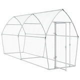 Vidaxl Chicken Coop 400x105x182 CM Galvanized Steel Silver