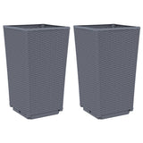 Plantadores Vidaxl 2 ST 32.5x32.5x57 CM Polipropene Gray