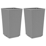 Vidaxl Planters 2 ST 32.5x32.5x57 cm Gris clair en polypropène