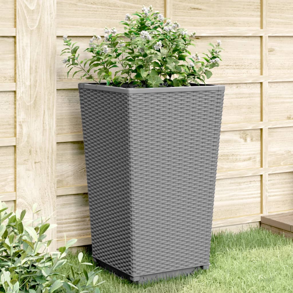 Vidaxl Planters 2 ST 32.5x32.5x57 cm Gris clair en polypropène