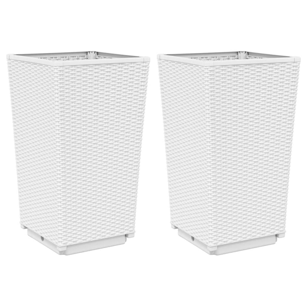 Plantadores Vidaxl 2 ST 32.5x32.5x57 CM Polypropene White