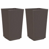 Vidaxl Planters 2 st 32.5x32.5x57 cm Polypropene brown