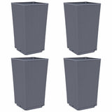 Vidaxl Planters 4 ST 32.5x32.5x57 cm Gray en polypropène