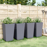 Vidaxl Planters 4 St 32,5x32,5x57 cm polypropen grå