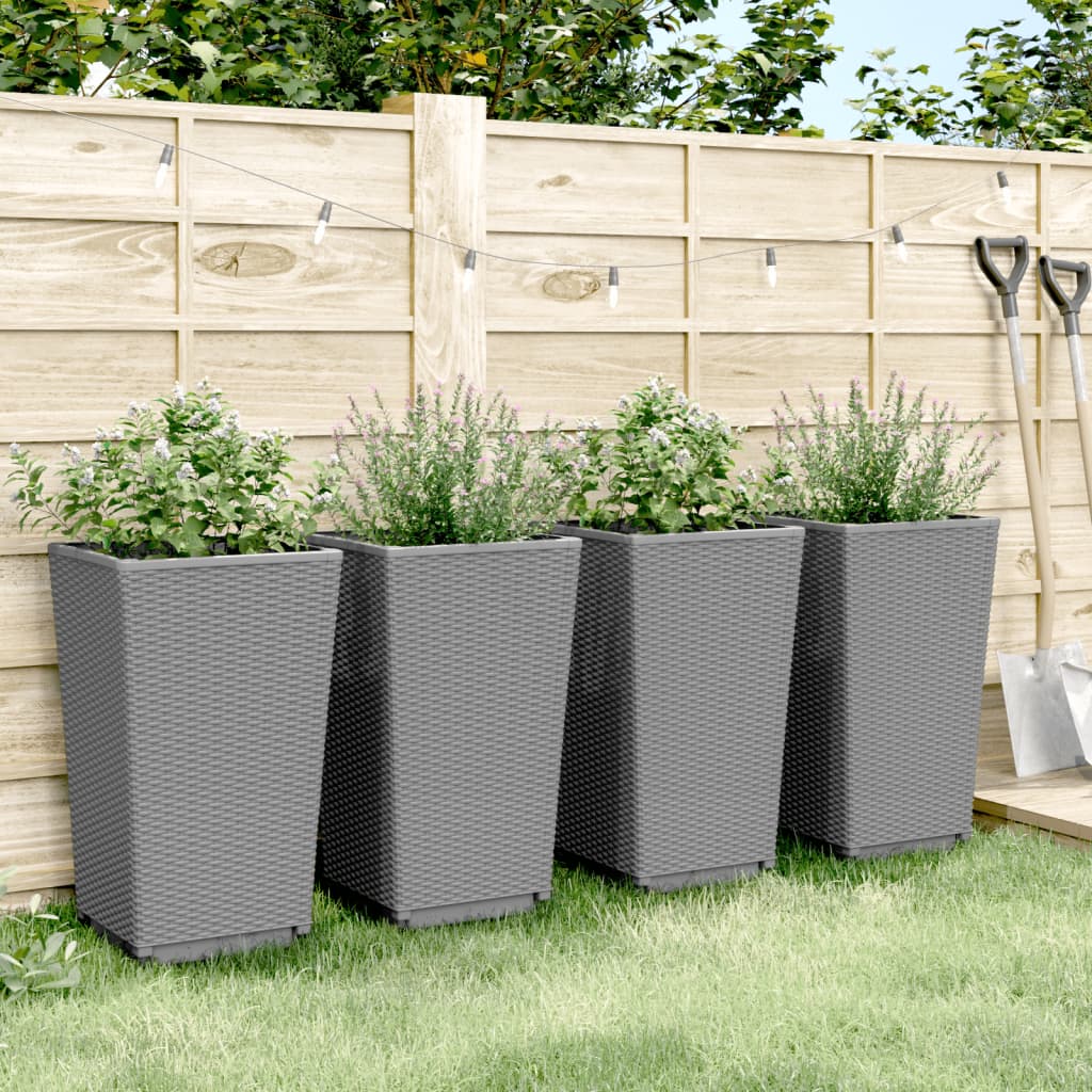 Vidaxl Planters 4 3.5x32.5x57 cm Polyprope hellgrau