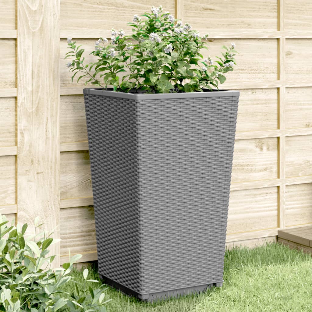 Vidaxl Planters 4 st 32.5x32.5x57 cm Polypropene light gray