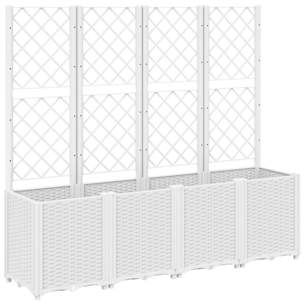 Vidaxl Plantter mat Slat 160x40x140 cm Polyprope White