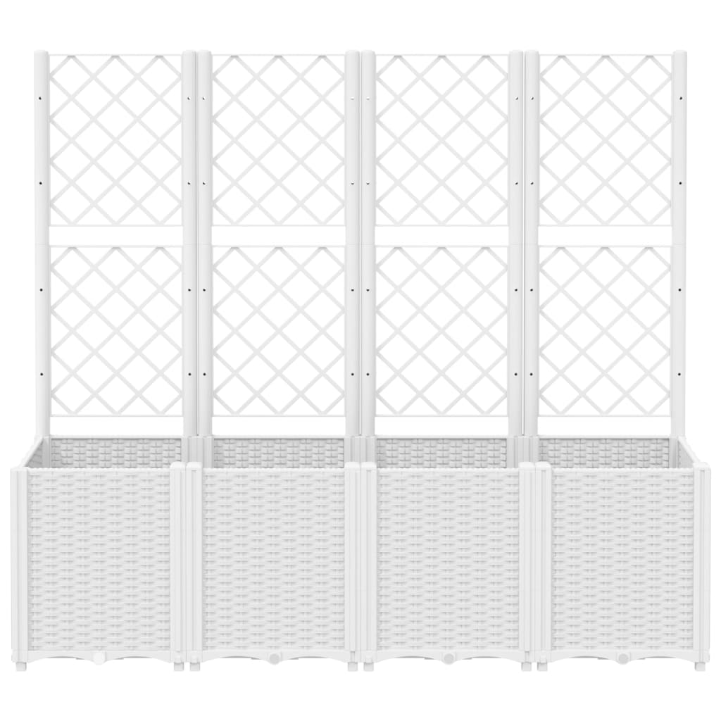 Vidaxl Plantter mat Slat 160x40x140 cm Polyprope White