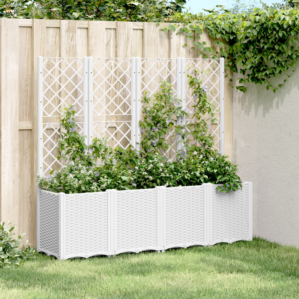 Vidaxl fioriera con slat 160x40x140 cm Polypropene White