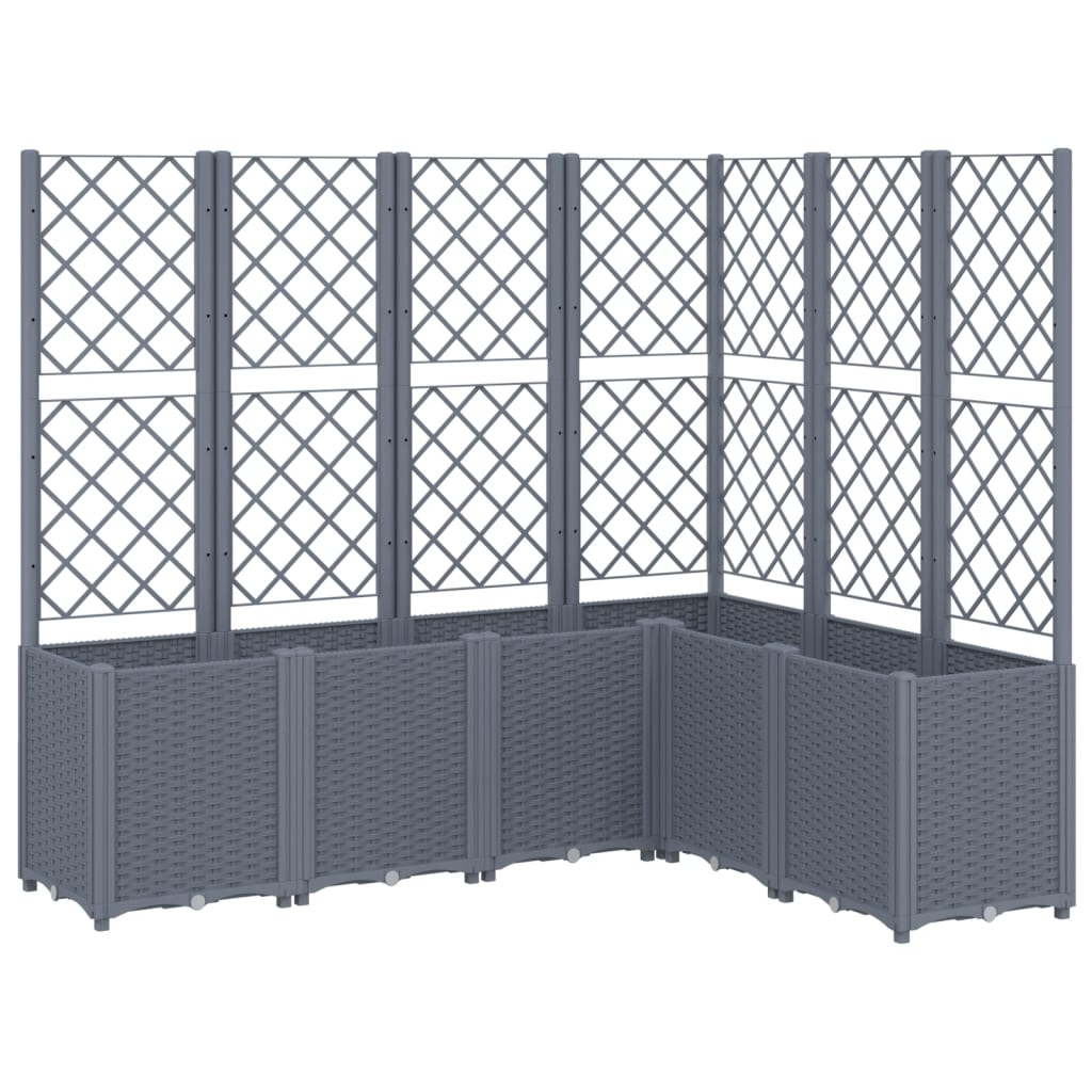 Boîte de planification Vidaxl avec slat 160x120x140 cm Gray en polypropène