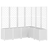 Jardinière Vidaxl avec latwerk 160x120x140 cm en polypropène blanc