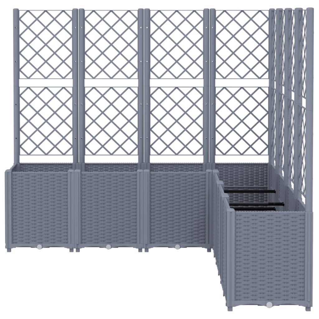 VidaXL Planter with slat work 160x160x140 cm Polypropene gray